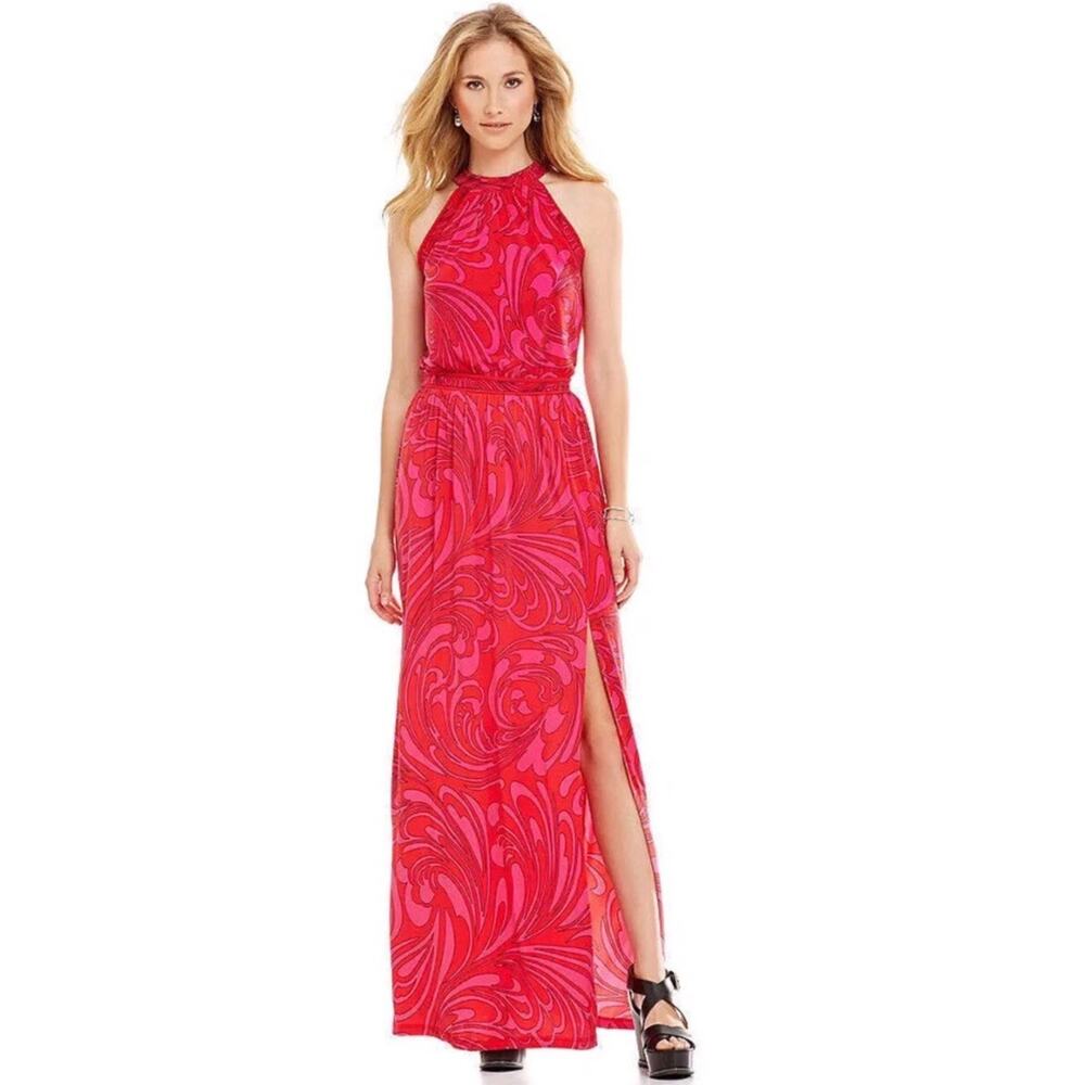 Michael Kors Pink Halter Maxi Dress Women’s Size Large
